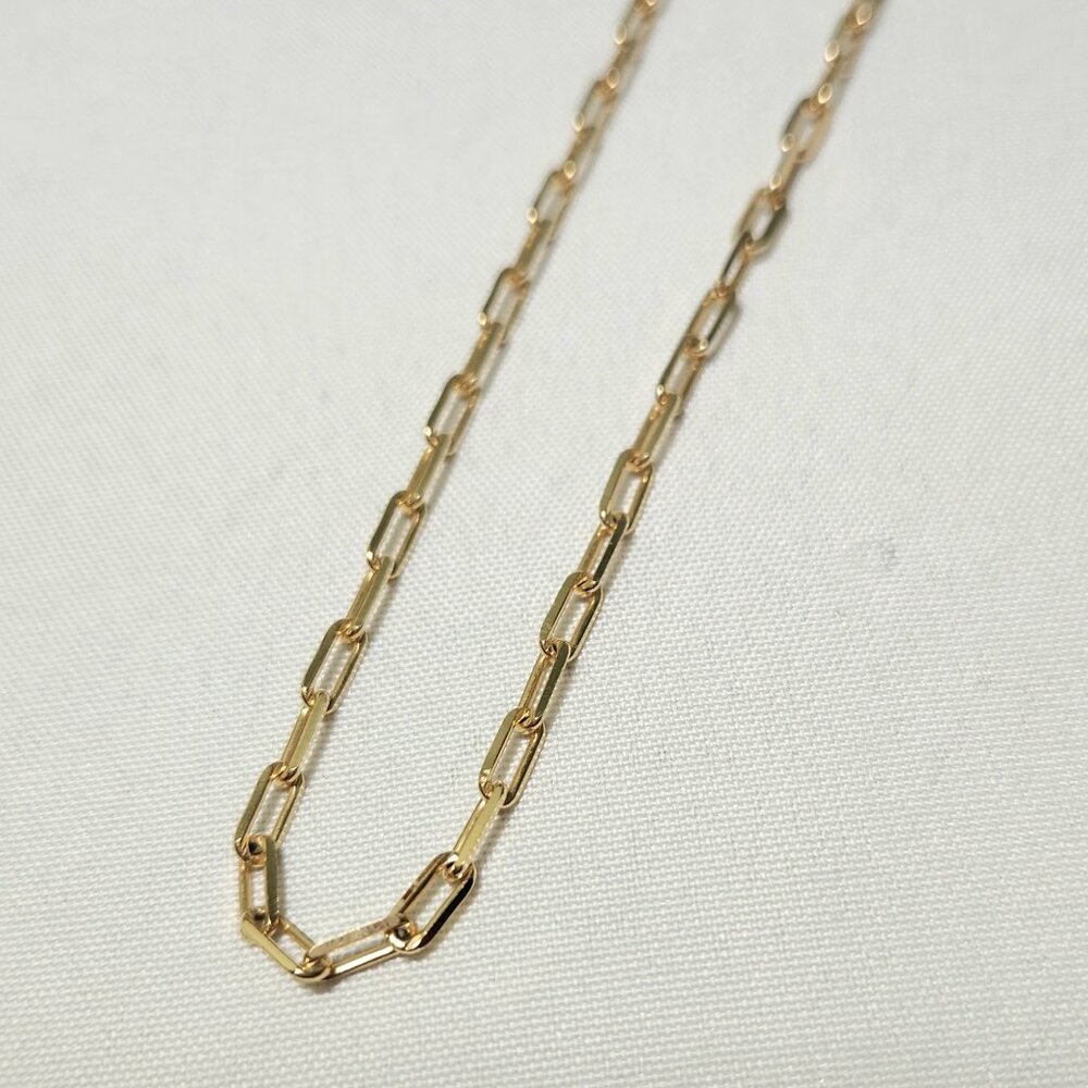 Gold plated paper clip necklace